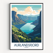Aurlandsfjord Vintage Style Print