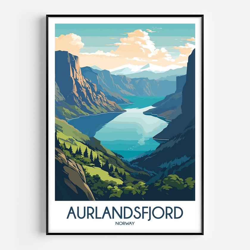 Aurlandsfjord Vintage Style Print