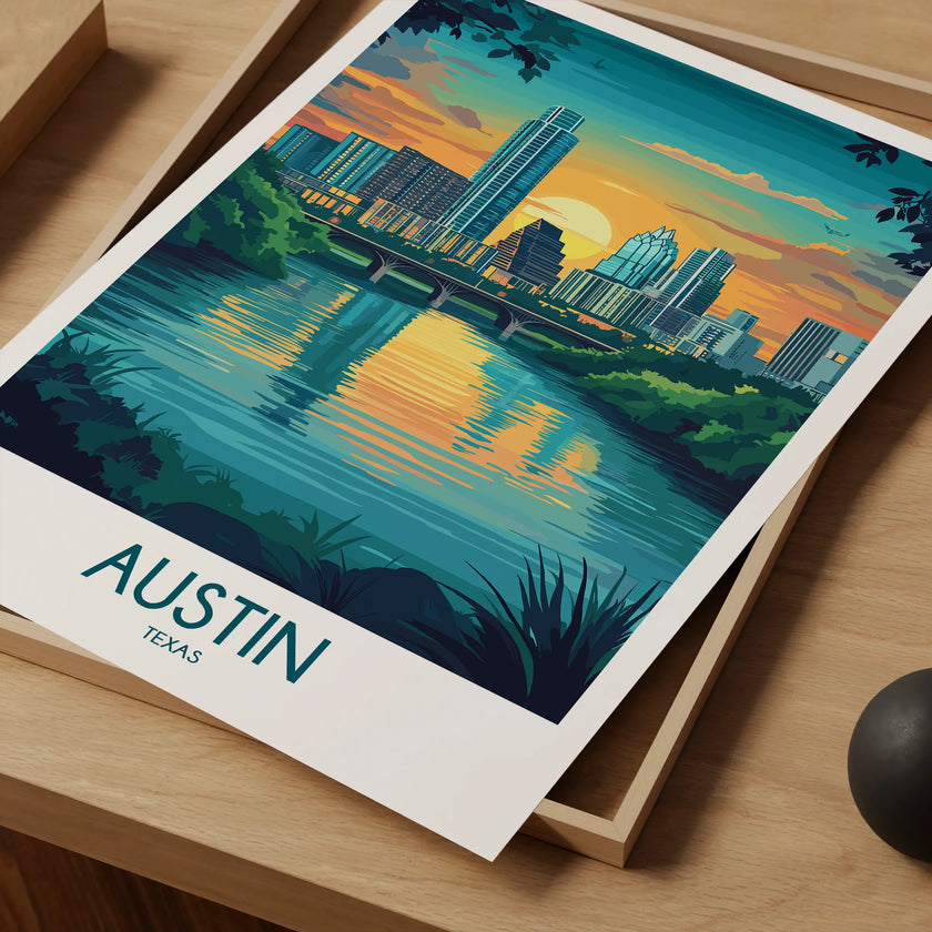 Austin Retro Travel Illustration