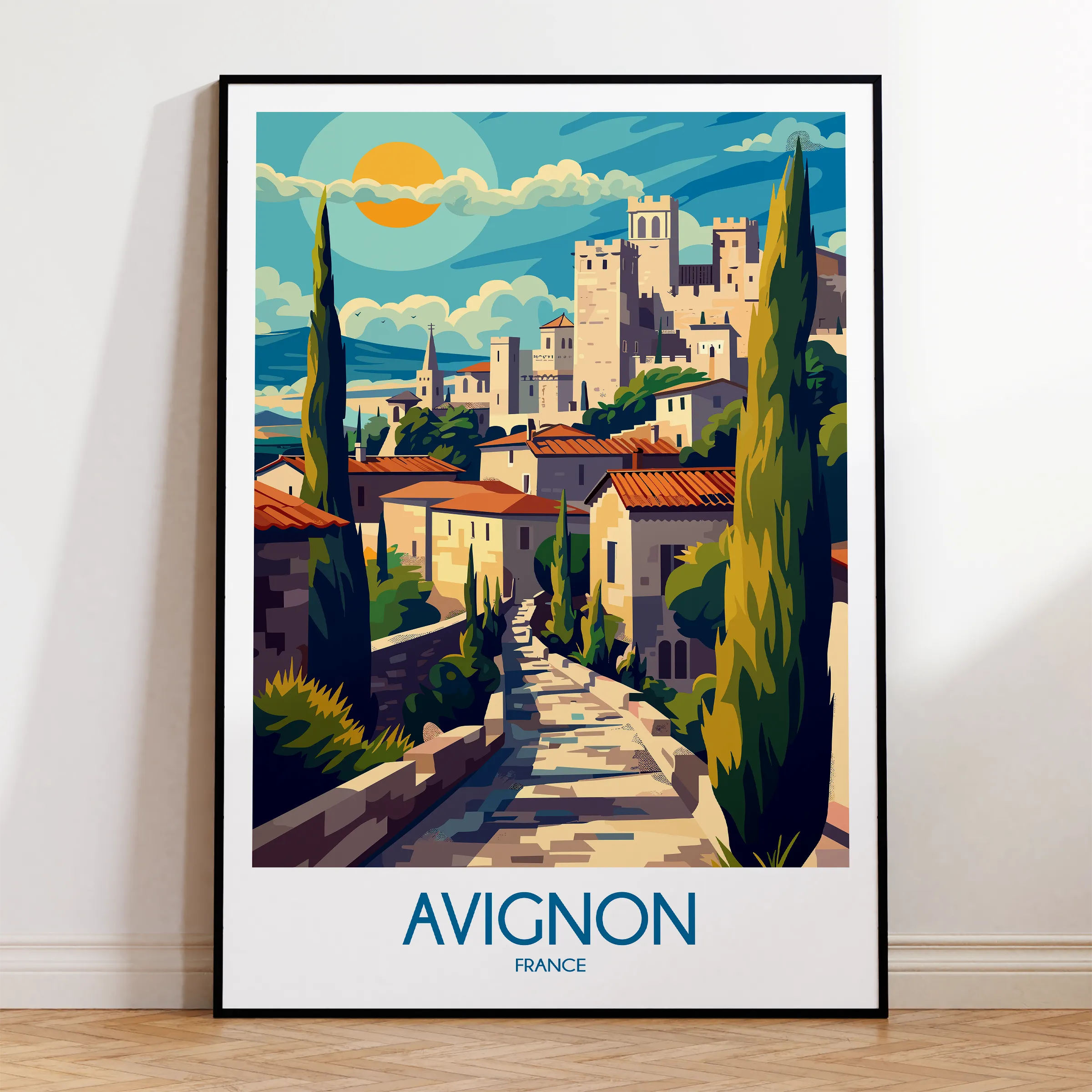 Avignon Modern Travel Poster