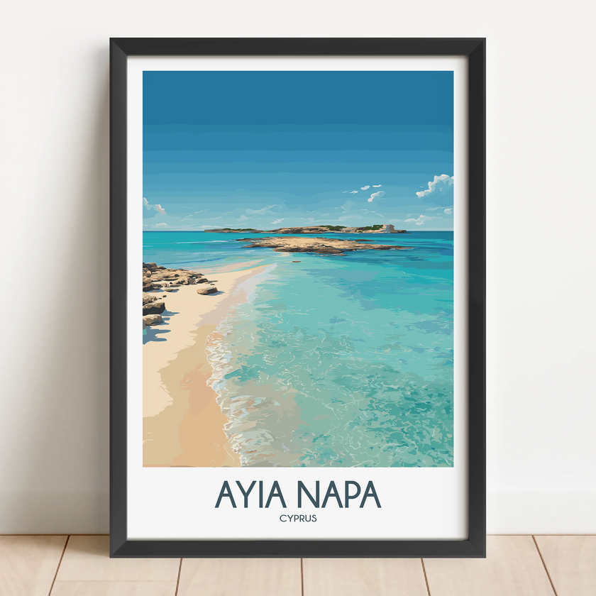 Ayia Napa Retro Travel Illustration