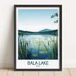 Bala Lake Modern Travel Poster