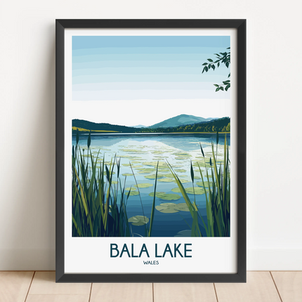 Bala Lake Modern Travel Poster