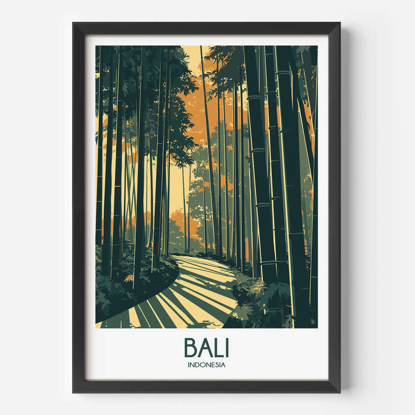 Bali Retro Travel Illustration