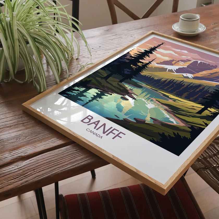 Banff Retro Travel Illustration