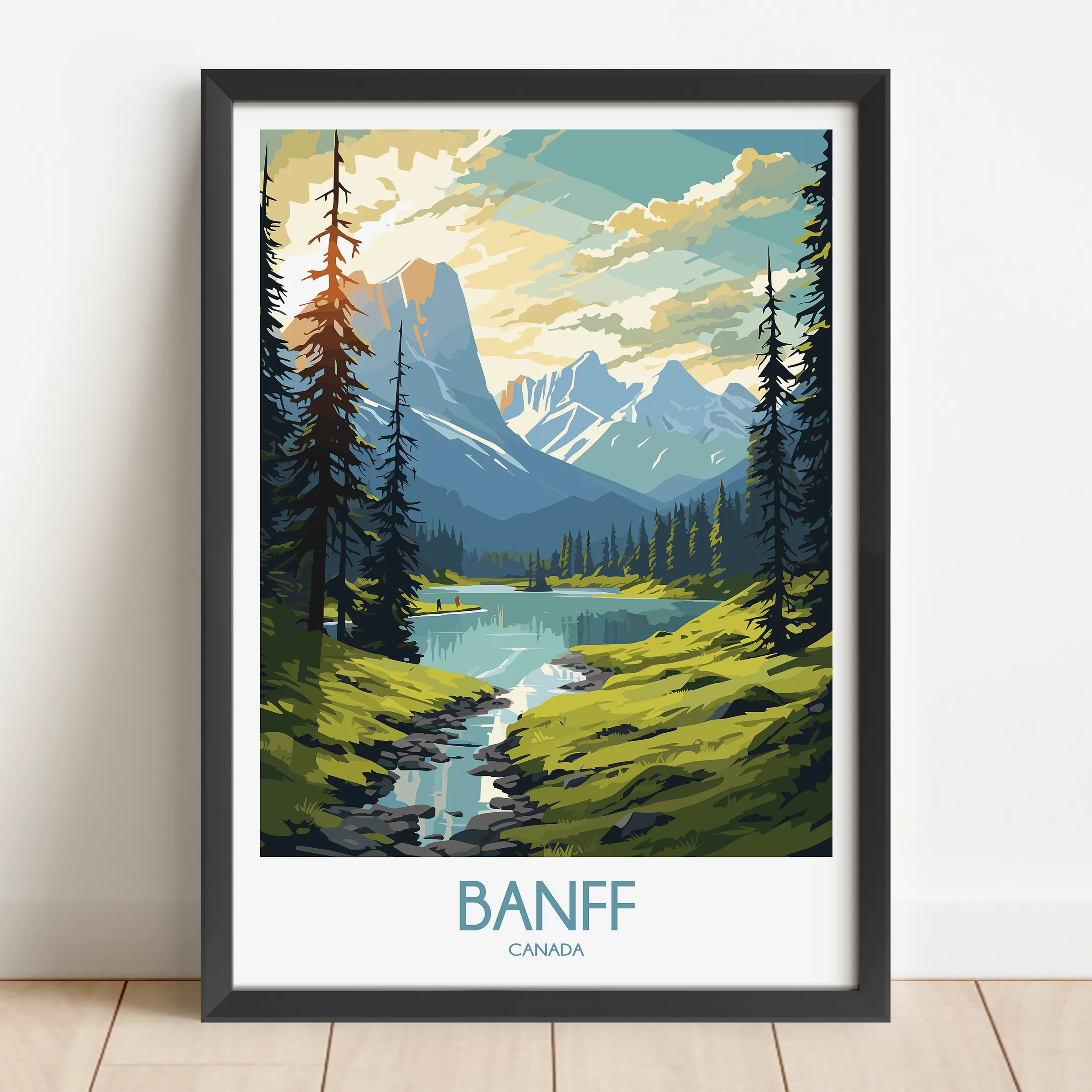 Banff Retro Travel Illustration