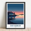 Bar Harbor Retro Travel Illustration