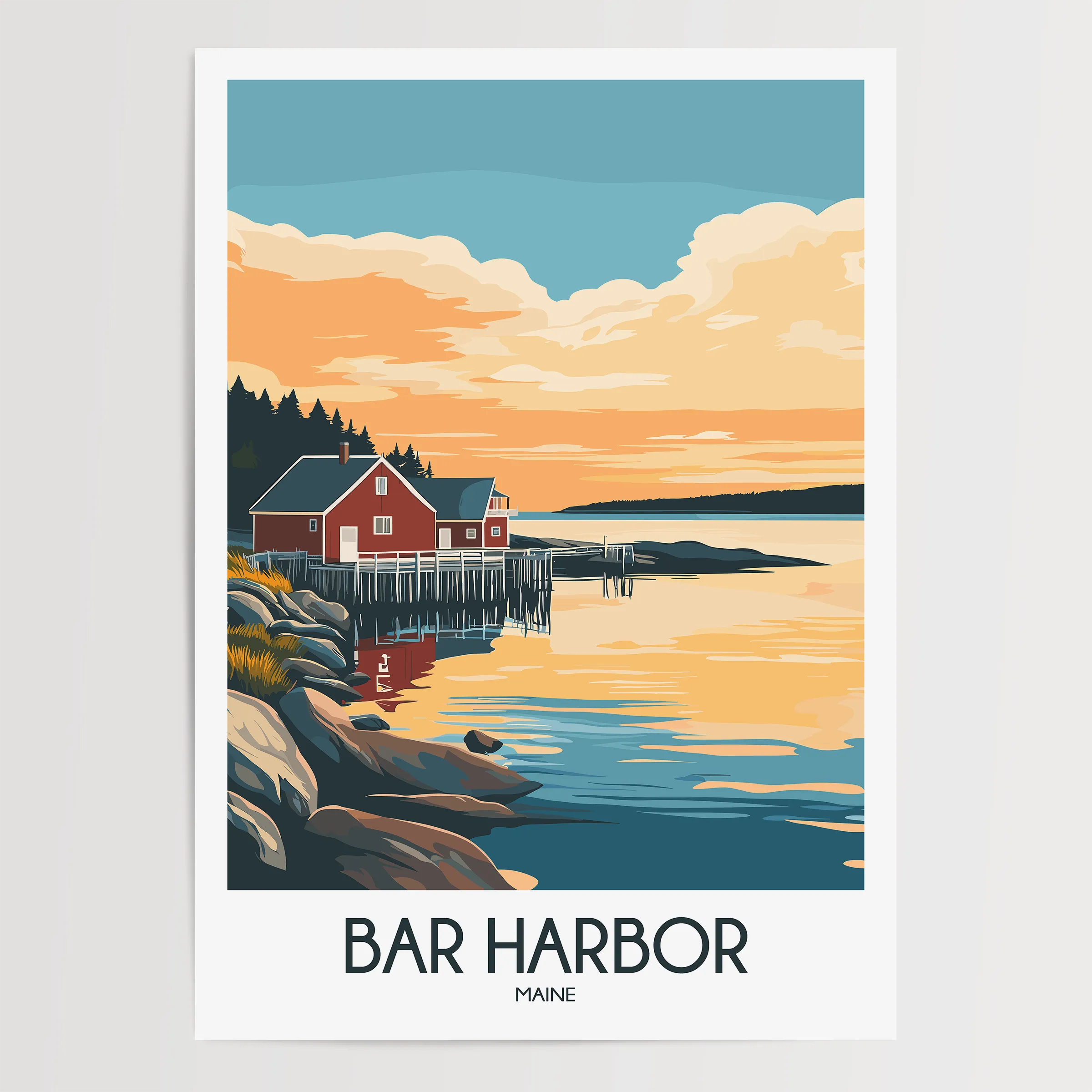 Bar Harbor Scenic Landscape Art