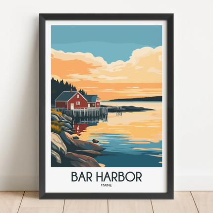 Bar Harbor Vintage Style Print
