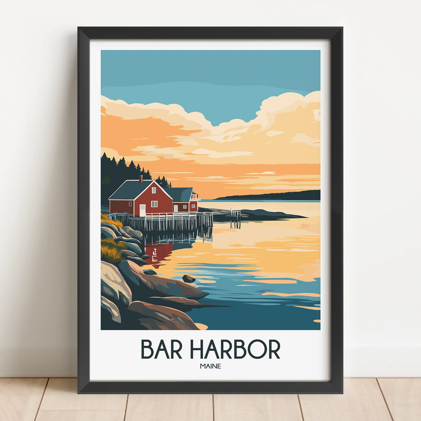 Bar Harbor Vintage Style Print