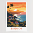 Barbados Retro Travel Illustration