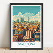 Barcelona Modern Travel Poster