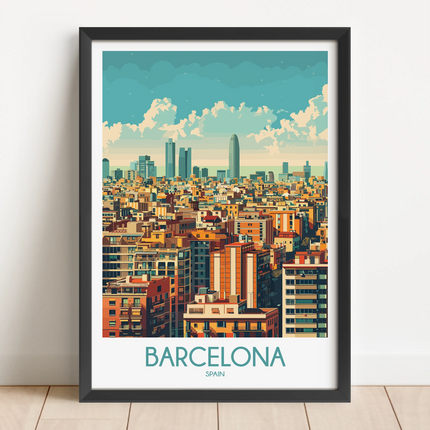 Barcelona Modern Travel Poster