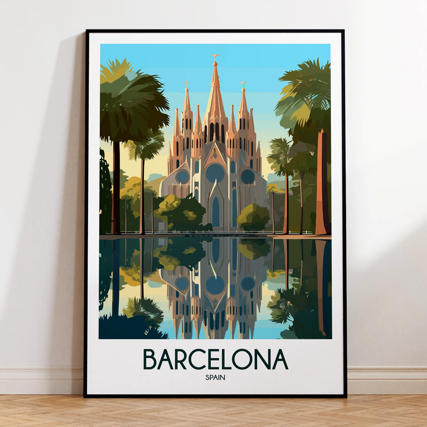 Barcelona Modern Travel Poster