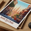 Barcelona Retro Travel Illustration