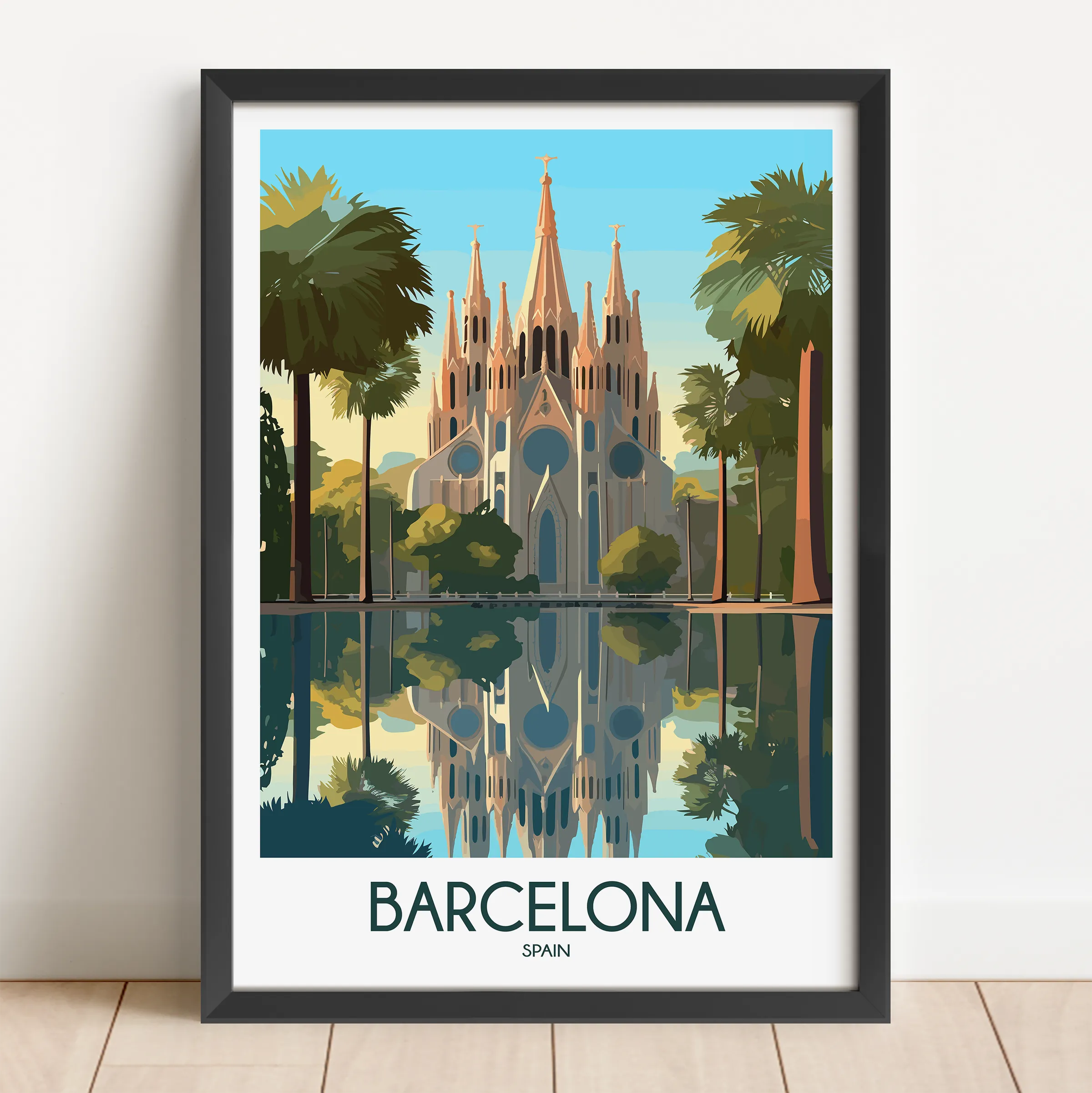 Barcelona Vintage Style Print