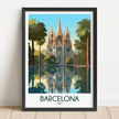 Barcelona Vintage Style Print