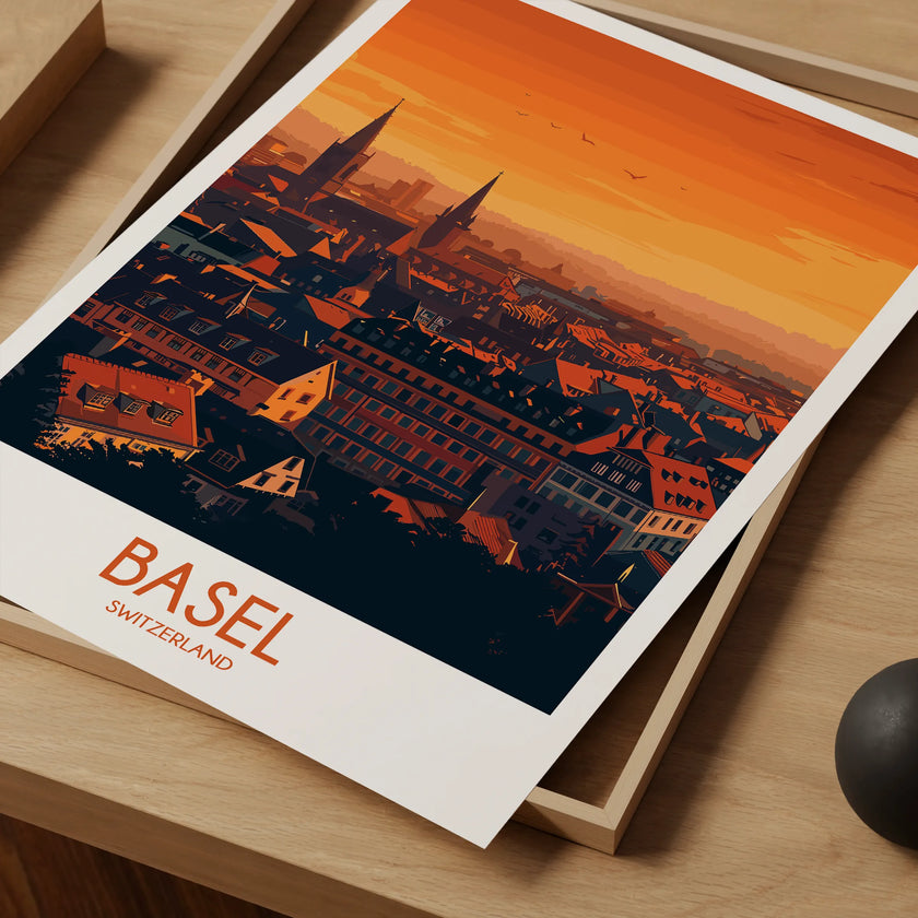 Basel Retro Travel Illustration