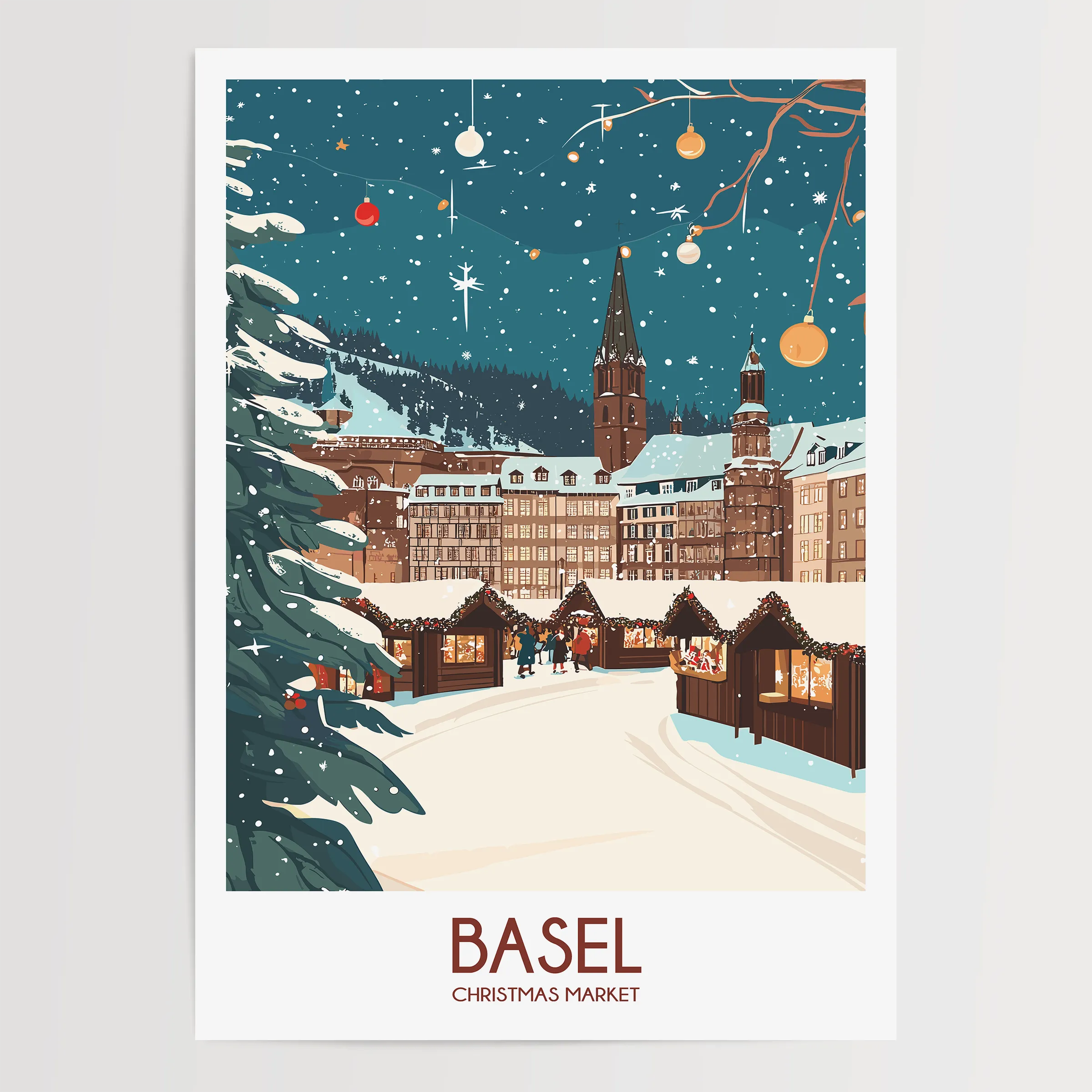 Basel Retro Travel Illustration