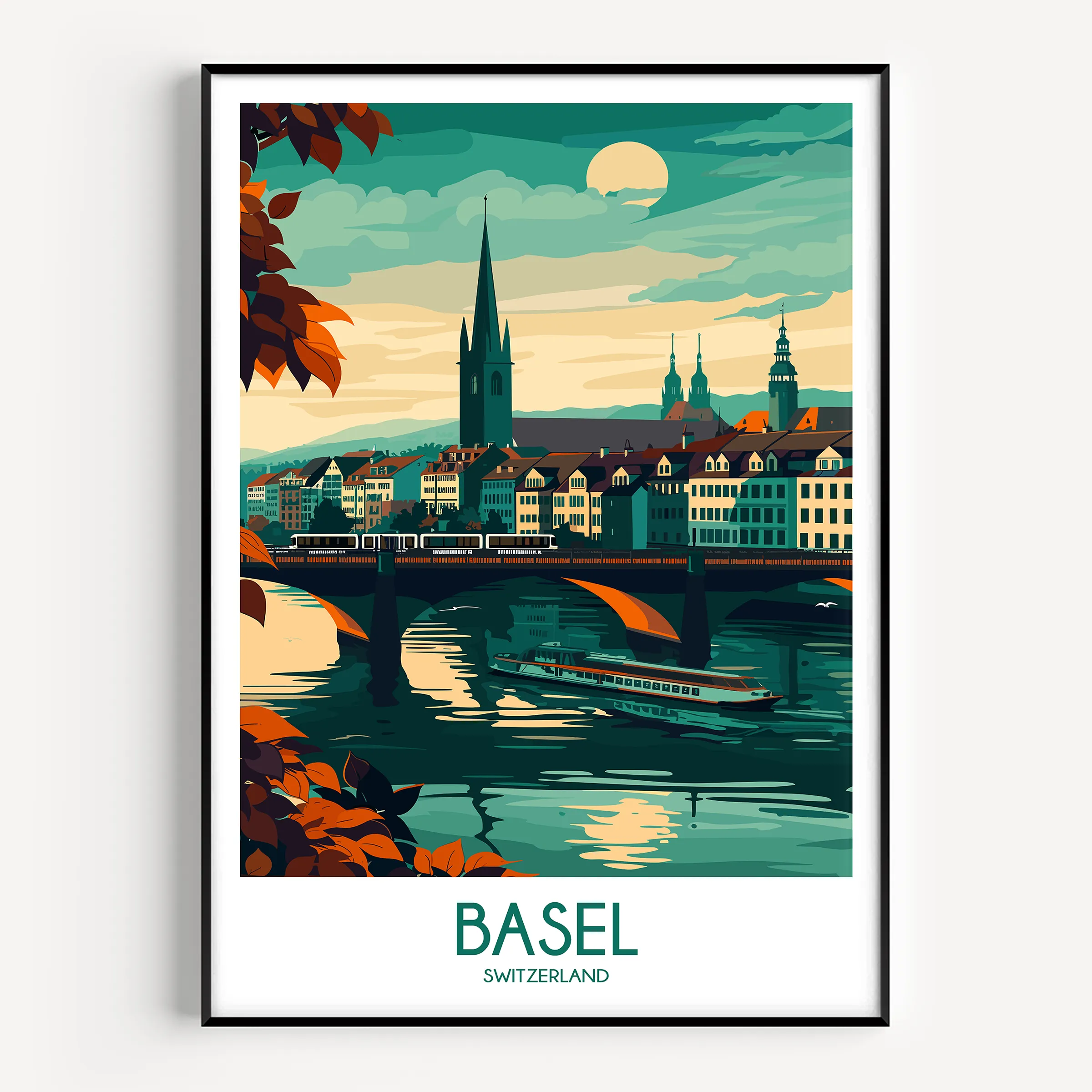 Basel Retro Travel Illustration