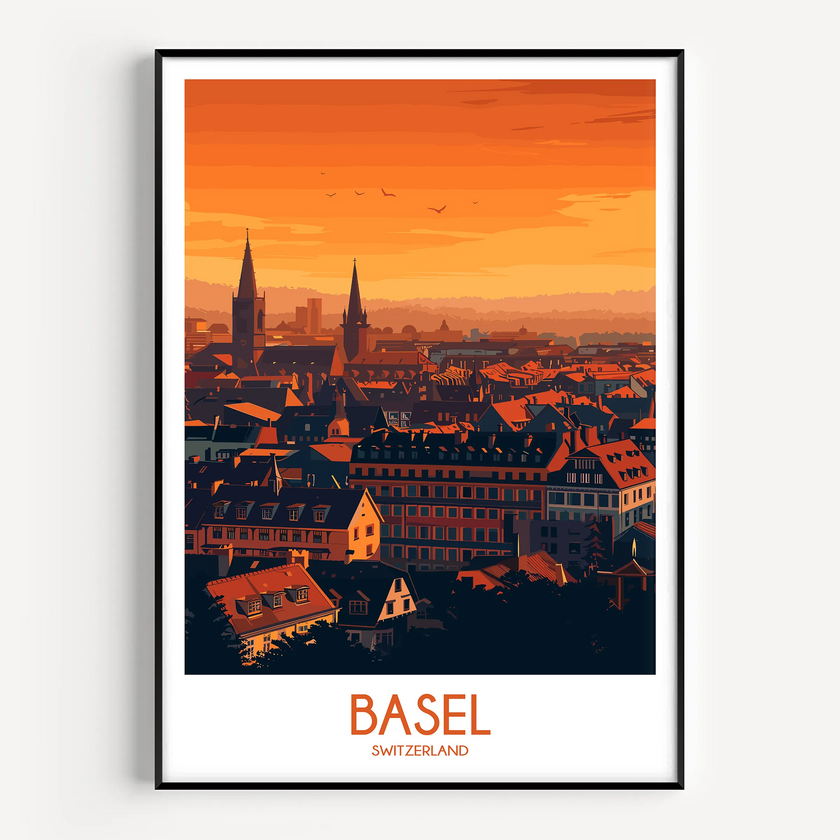 Basel Vintage Style Print