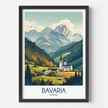 Bavaria Retro Travel Illustration
