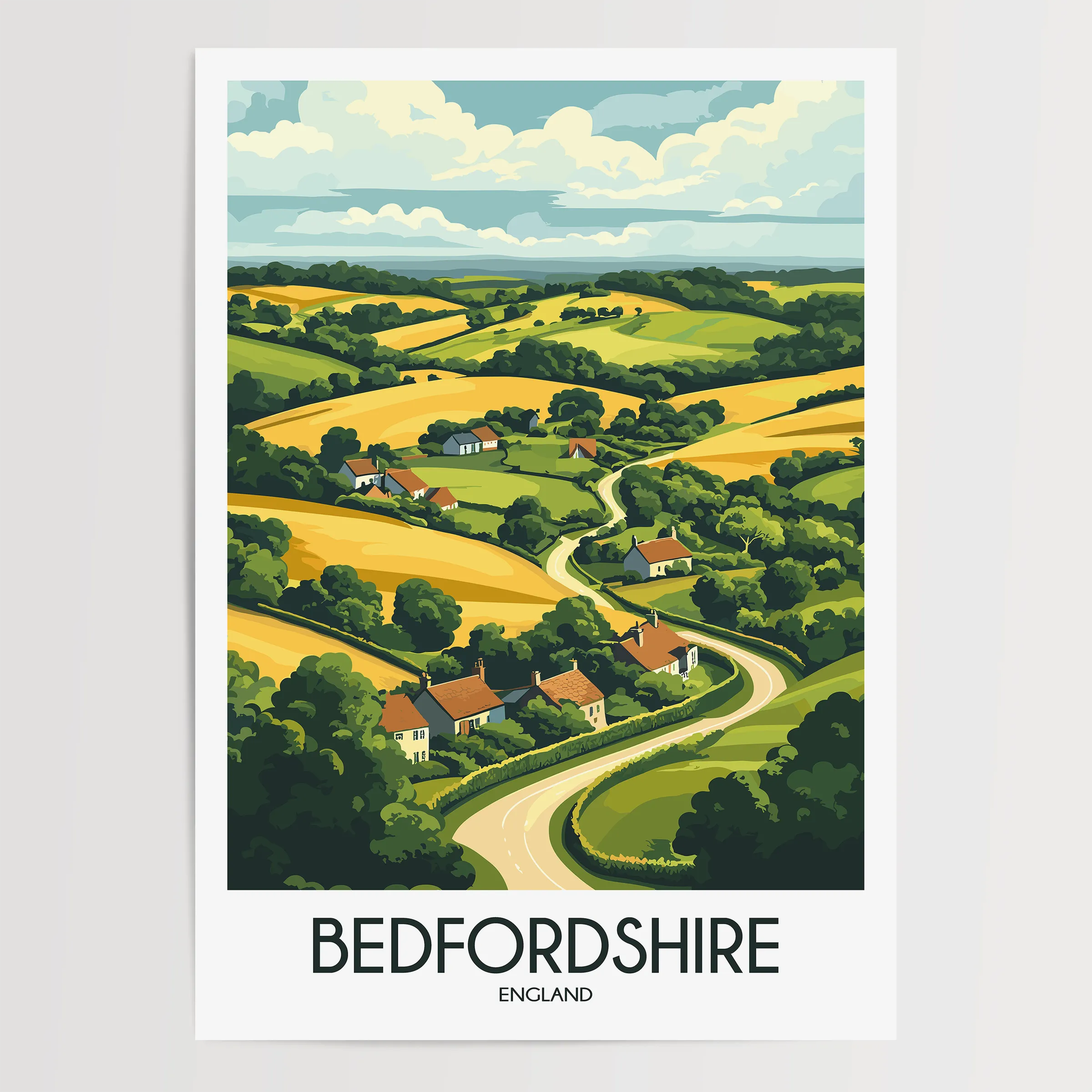 Bedfordshire Minimalist Wall Art