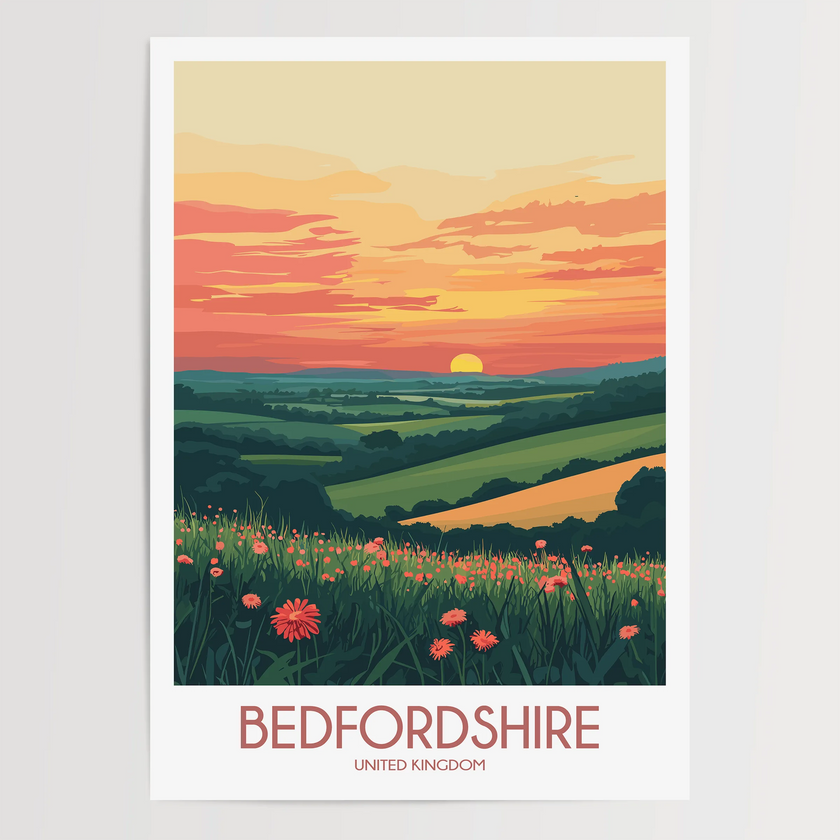 Bedfordshire Retro Travel Illustration