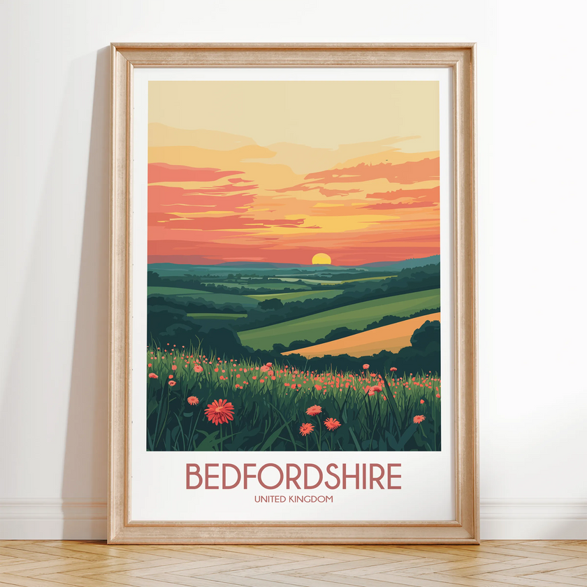 Bedfordshire Vintage Style Print