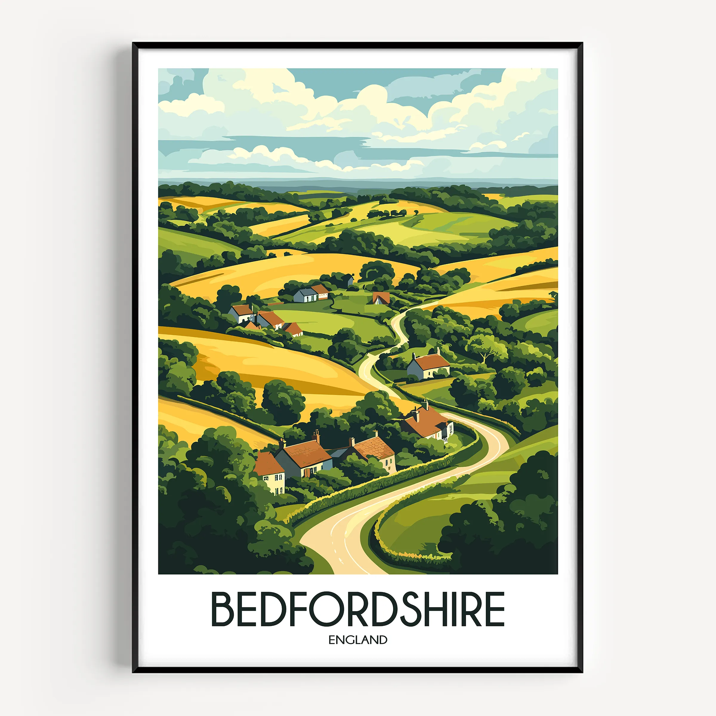 Bedfordshire Vintage Style Print