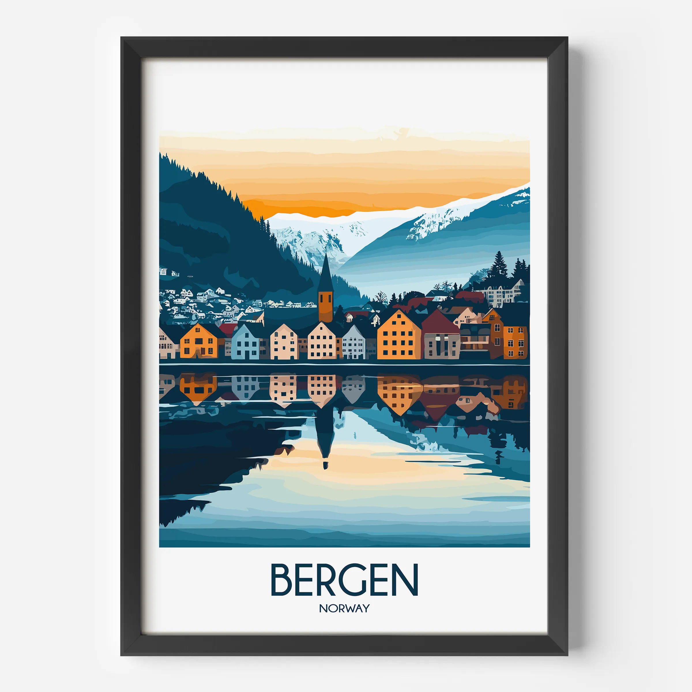 Bergen Destination Art Gift