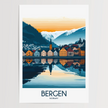 Bergen Retro Travel Illustration