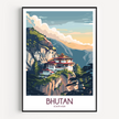 Bhutan Scenic Landscape Art