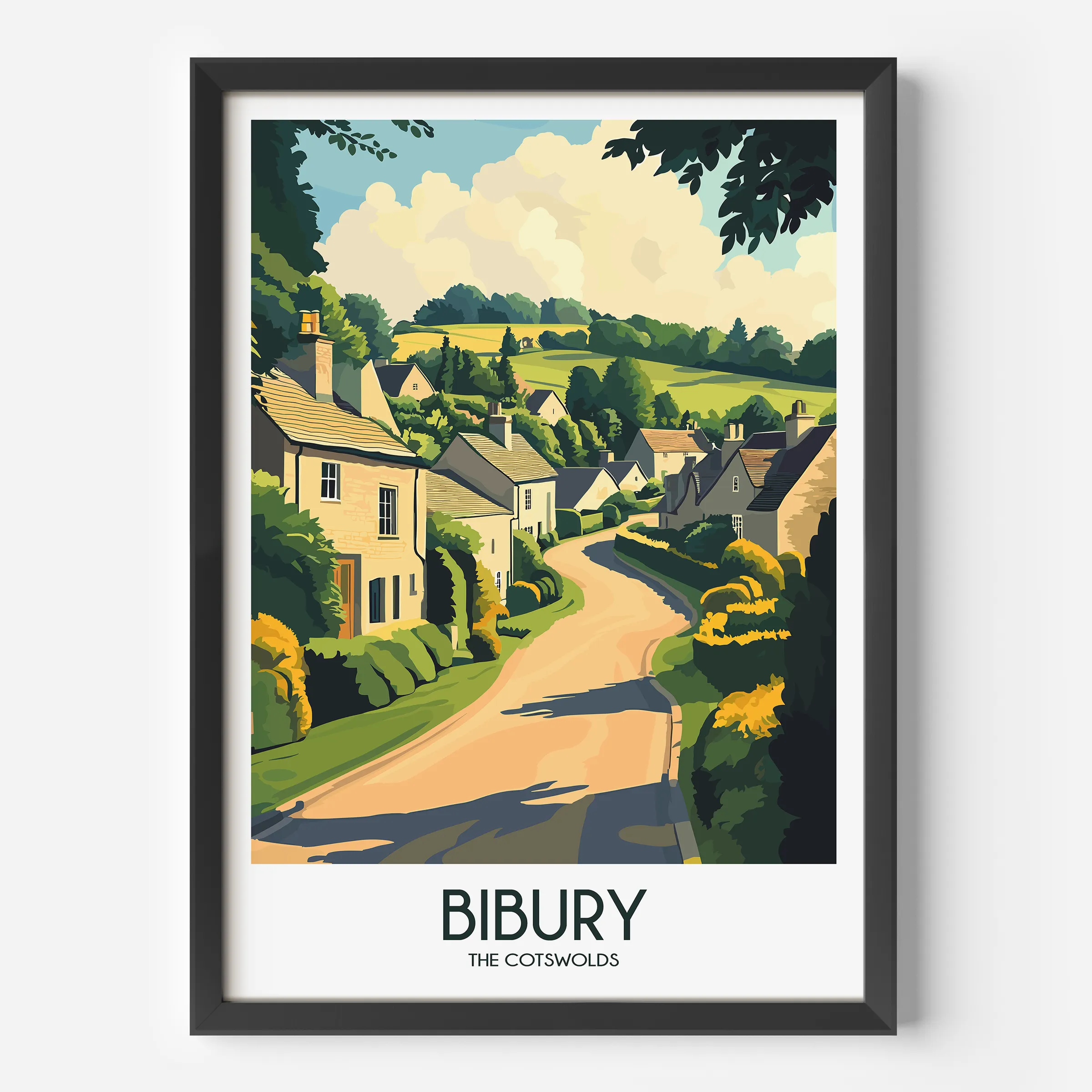 Bibury Modern Travel Poster