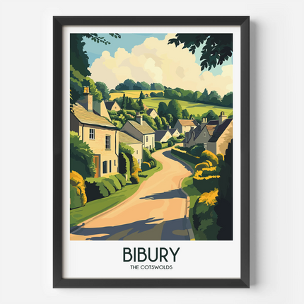Bibury Modern Travel Poster