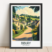 Bibury Retro Travel Illustration