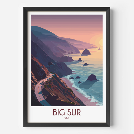 Big Sur Modern Travel Poster