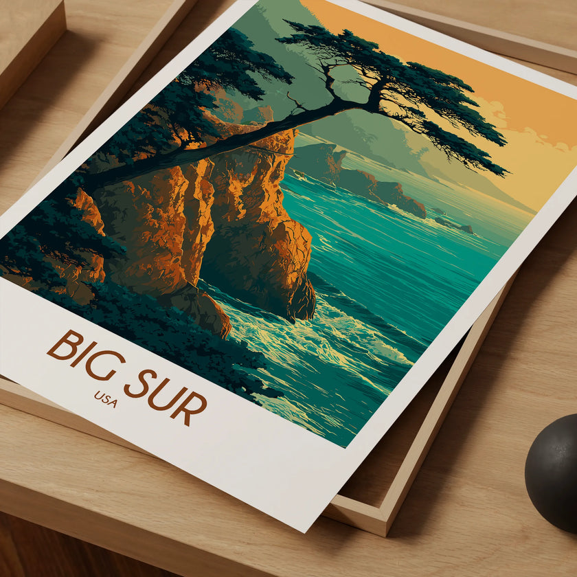 Big Sur Vintage Style Print