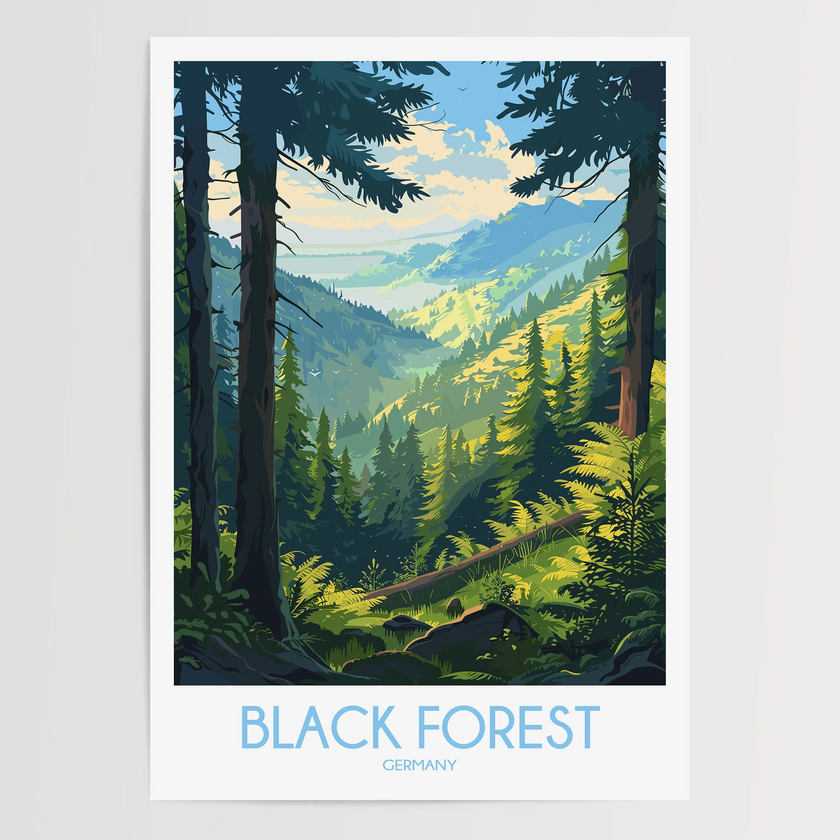 Black Forest Modern Travel Poster