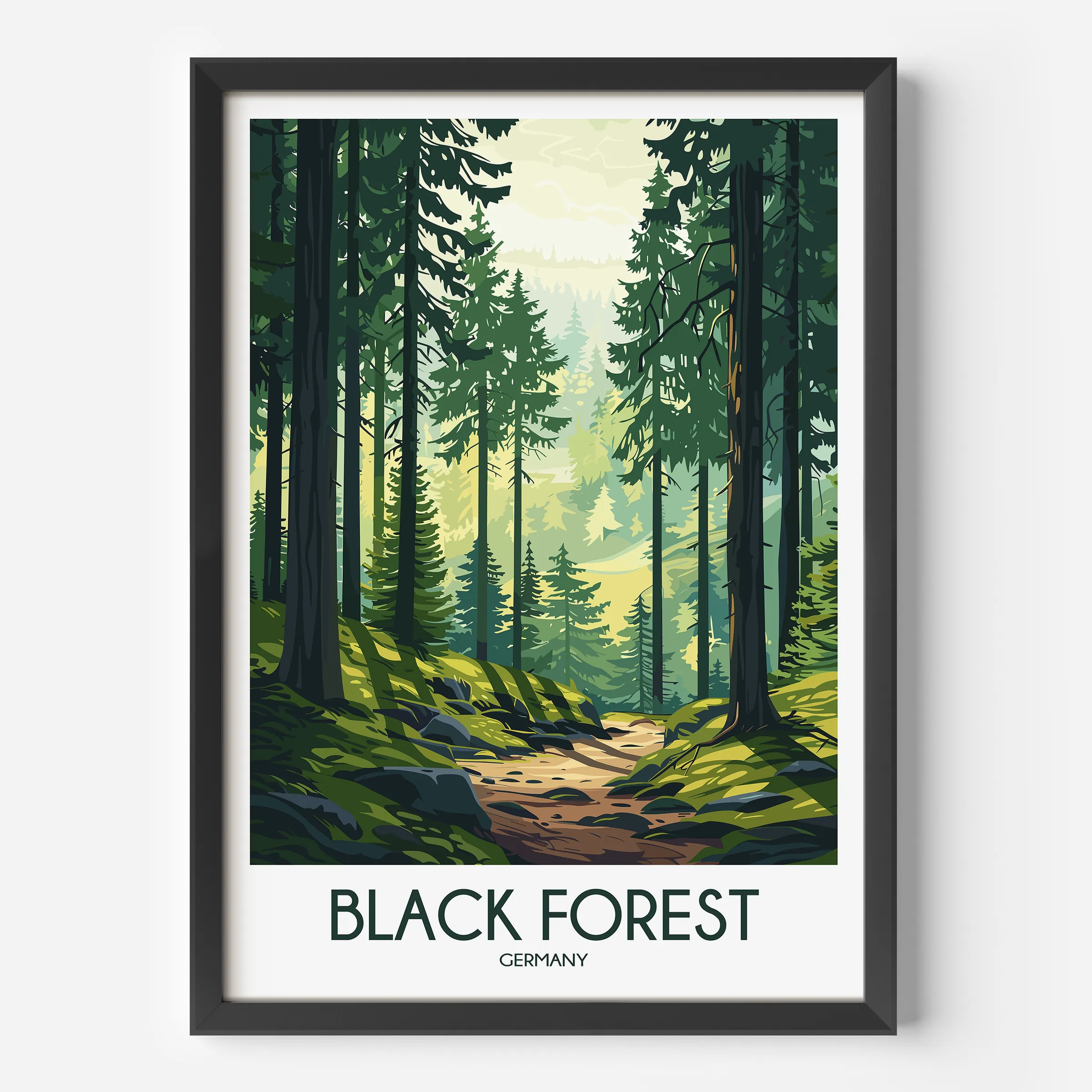Black Forest Retro Travel Illustration