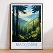 Black Forest Retro Travel Illustration