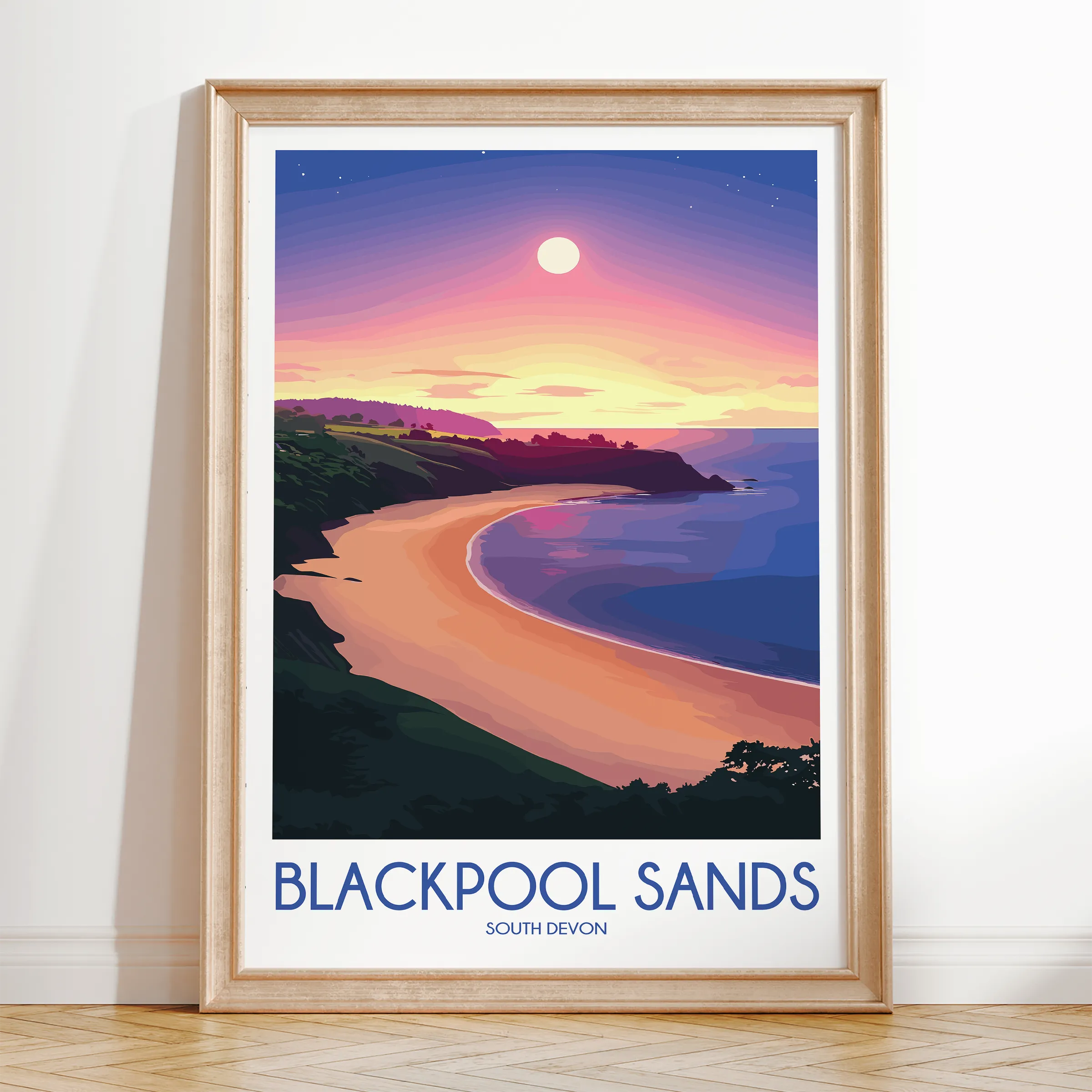 Blackpool Sands Modern Travel Poster