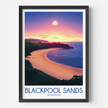 Blackpool Sands Retro Travel Illustration
