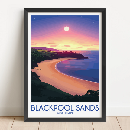 Blackpool Sands Vintage Style Print