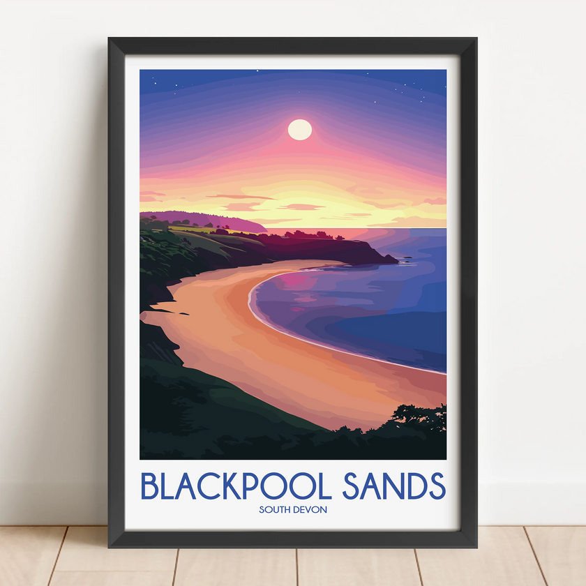 Blackpool Sands Vintage Style Print