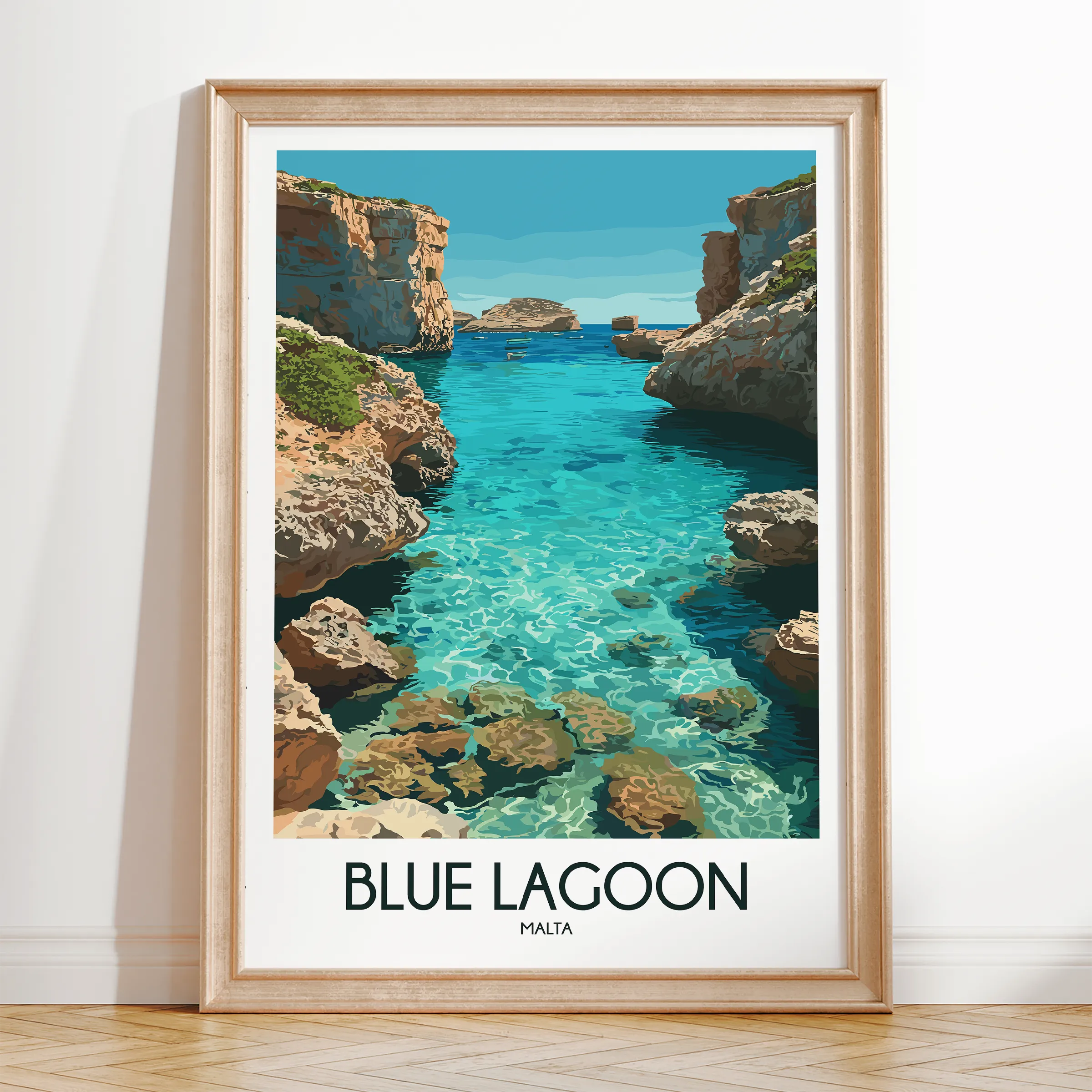 Blue Lagoon Modern Travel Poster