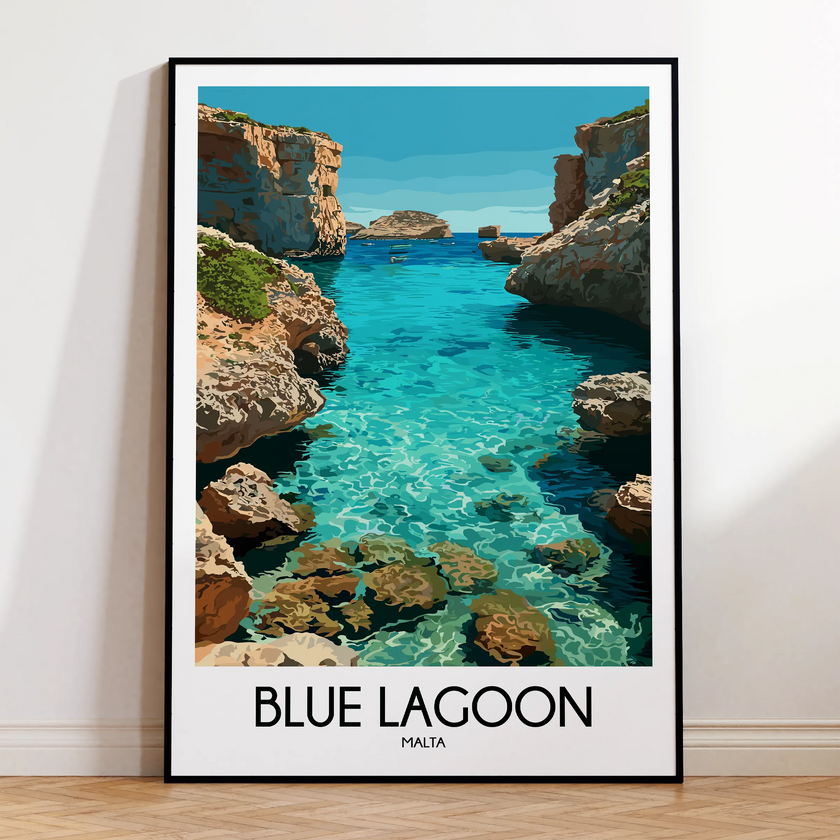 Blue Lagoon Scenic Landscape Art