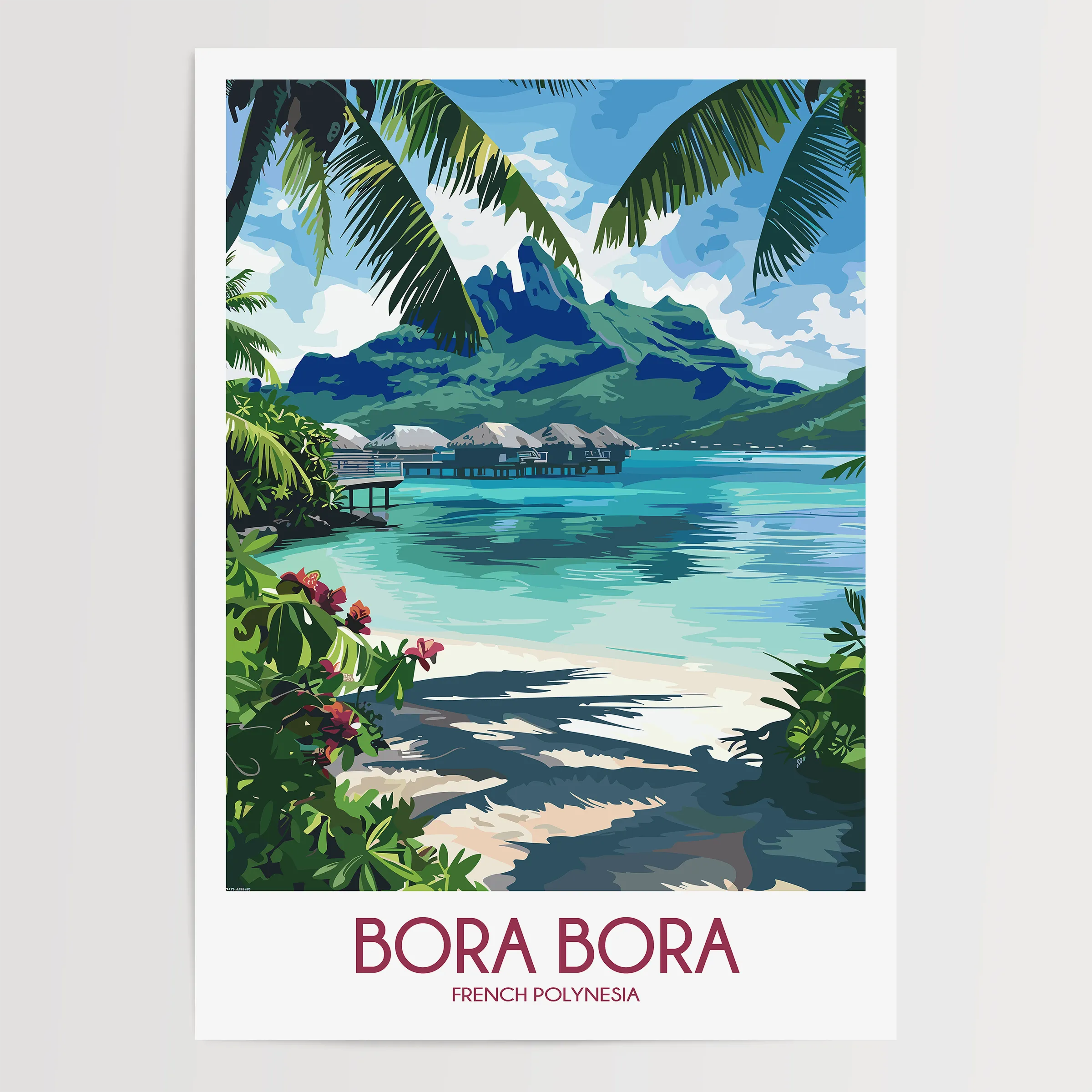 Bora Bora Modern Travel Poster
