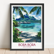 Bora Bora Retro Travel Illustration