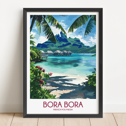 Bora Bora Retro Travel Illustration
